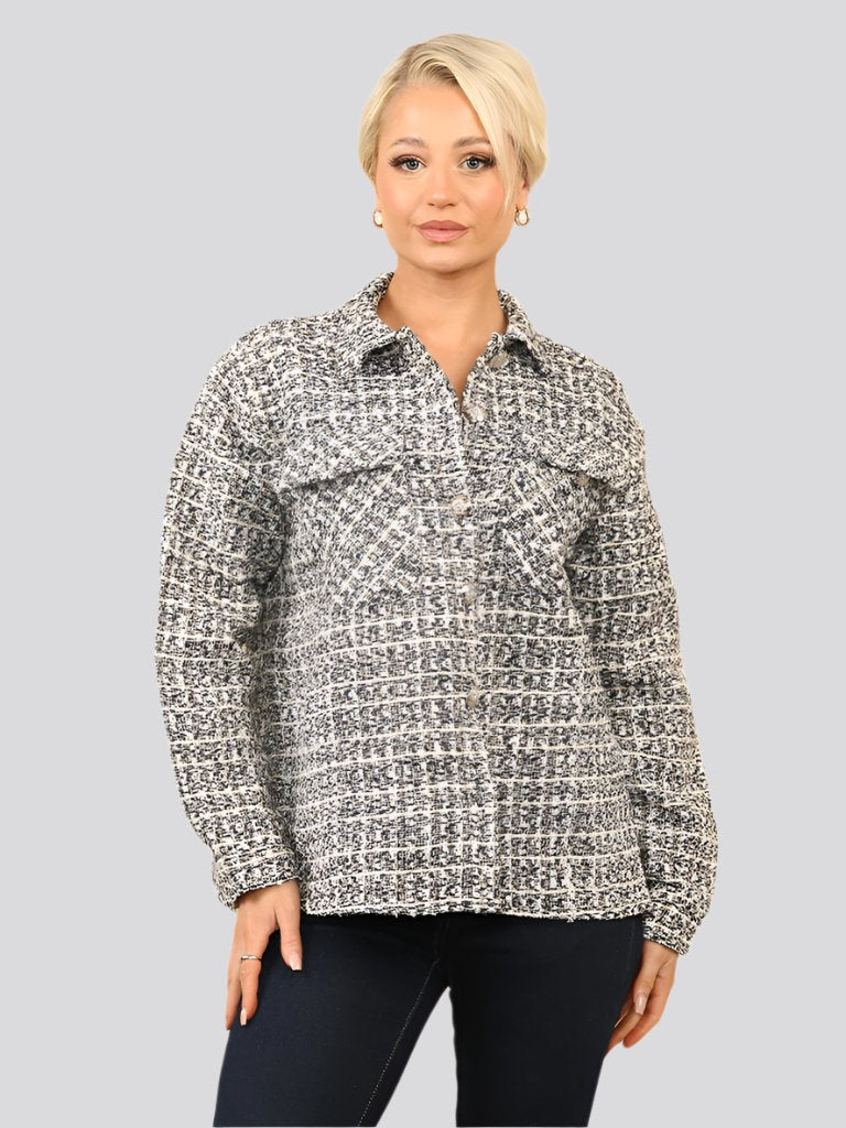 Women's wholesale textured boucle overshirt