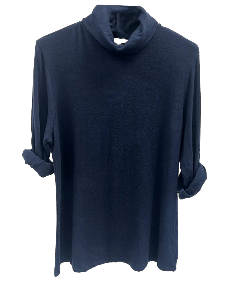 Women's wholesale roll neck plush sweater in soft, luxurious fabric, perfect for cozy styling