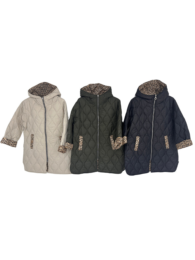 Women's wholesale Elsa animal print lined coat