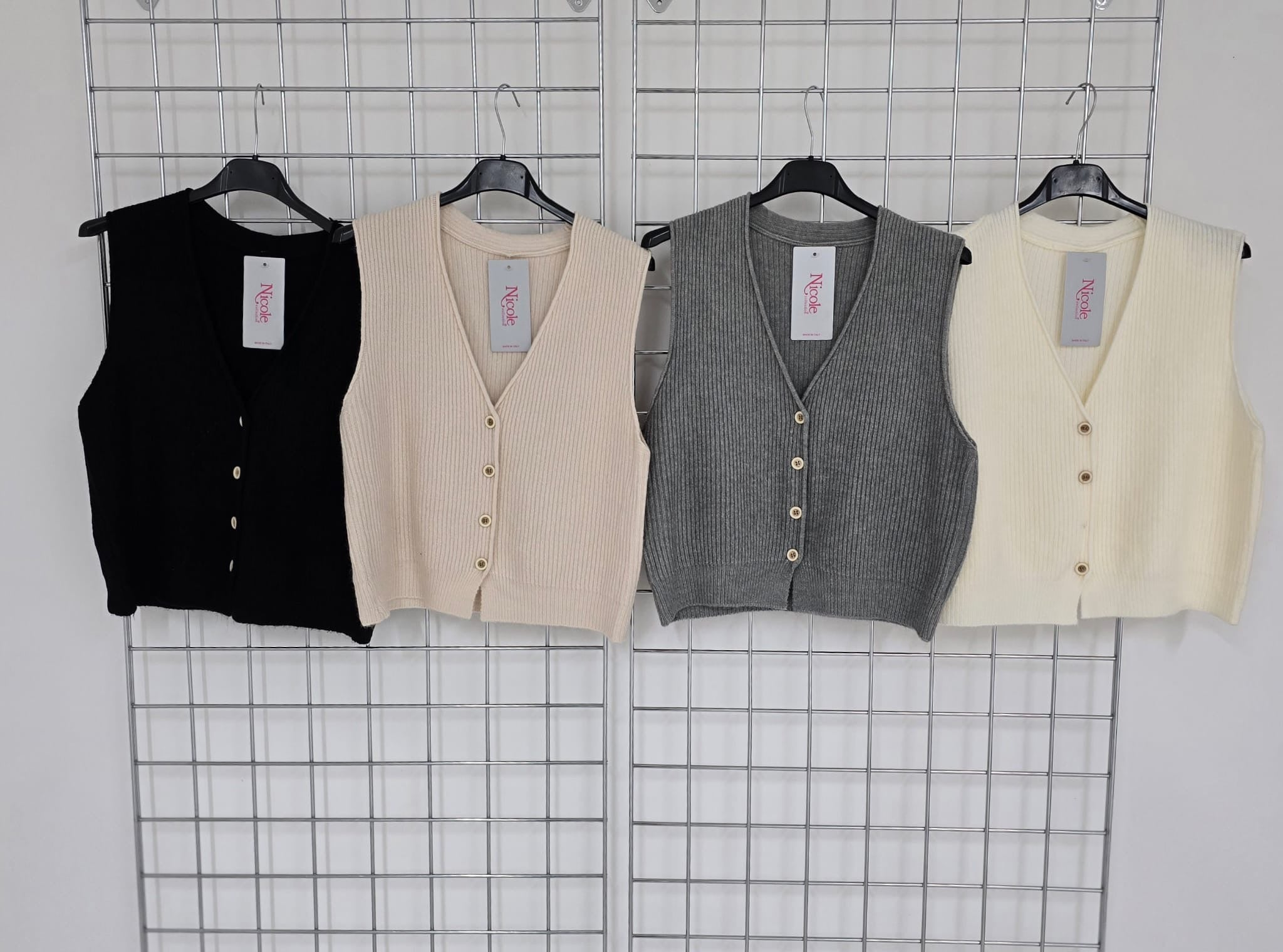 Joe ribbed knit waistcoat with button-up detail