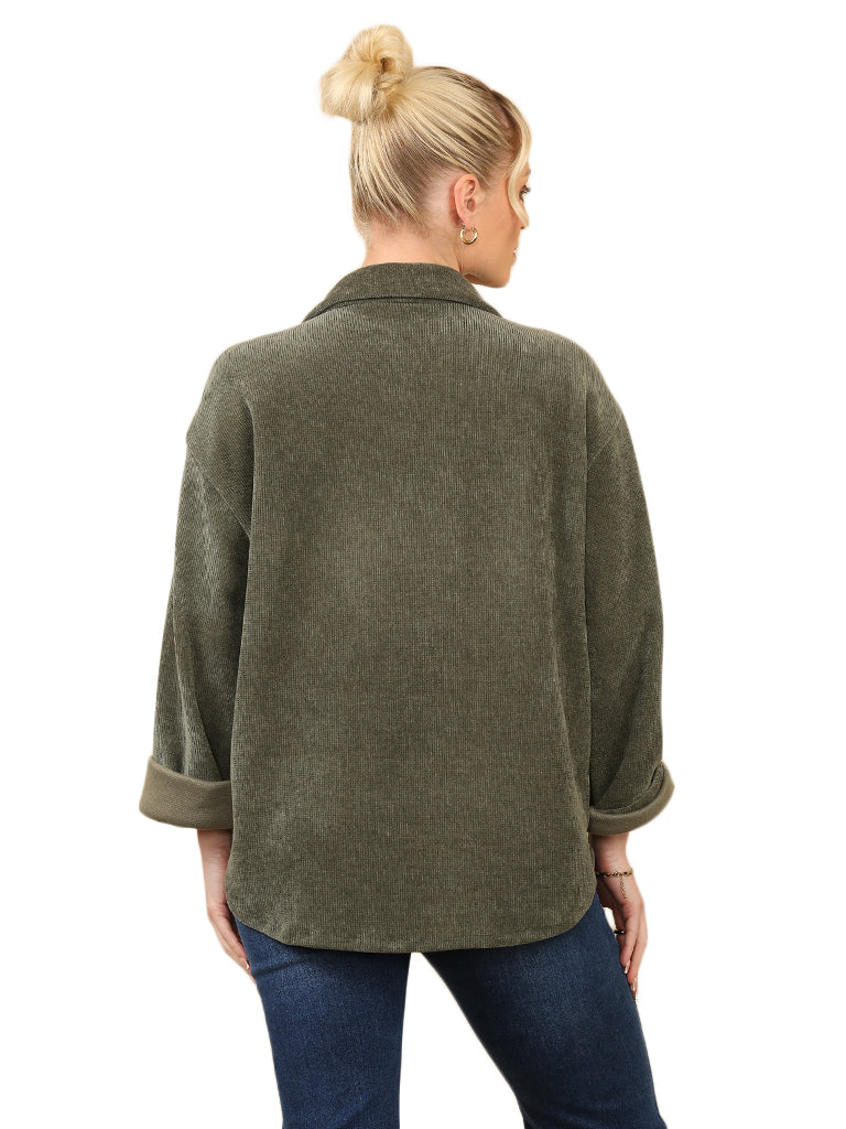 Women's wholesale Annie corduroy shirt with buttons