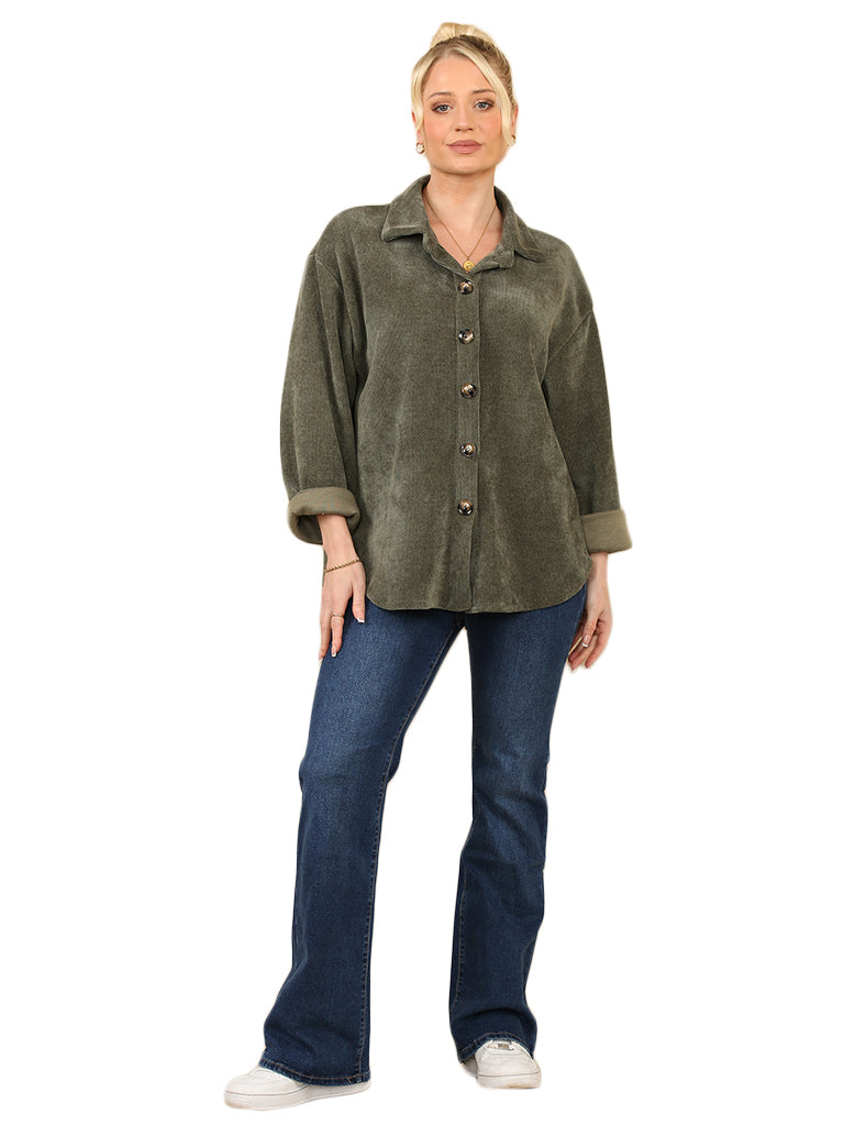 Women's wholesale Annie corduroy shirt with buttons