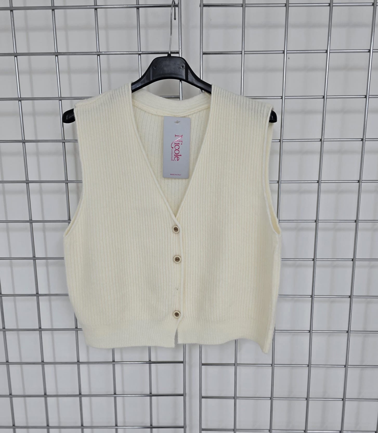 Joe ribbed knit waistcoat with button-up detail