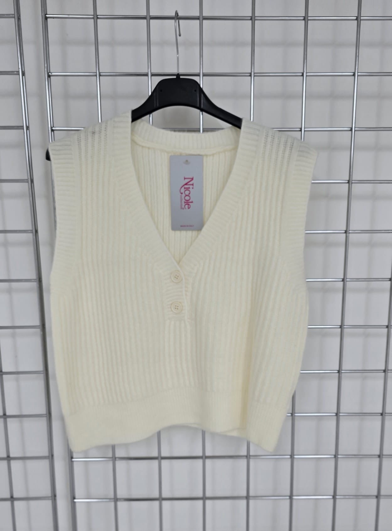 Reese sleeveless knit top with button detail