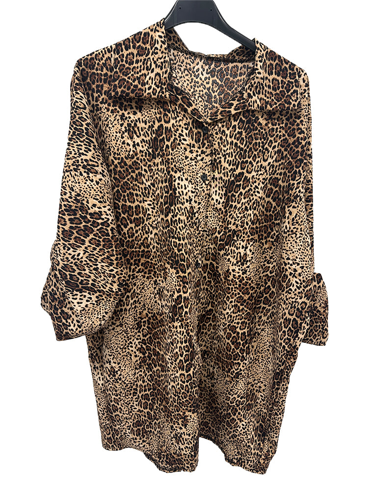 Women's wholesale longline animal print shirt, perfect with black leggings