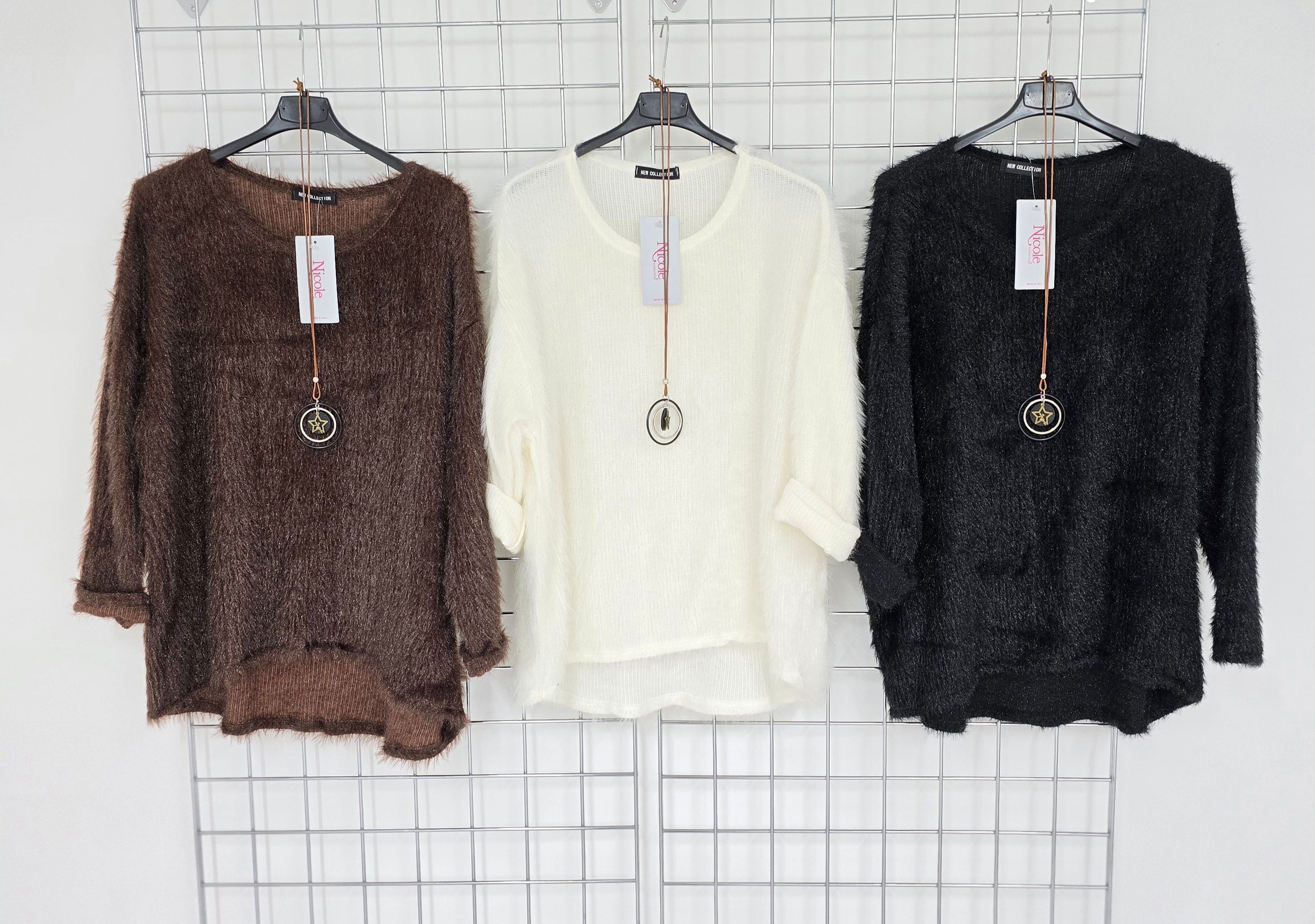 Erin soft knit top with complimentary necklace