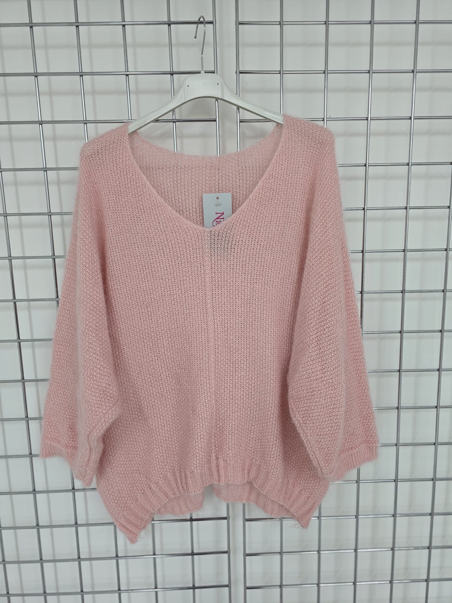 V Neck Oversized Dipped Hem Sweater