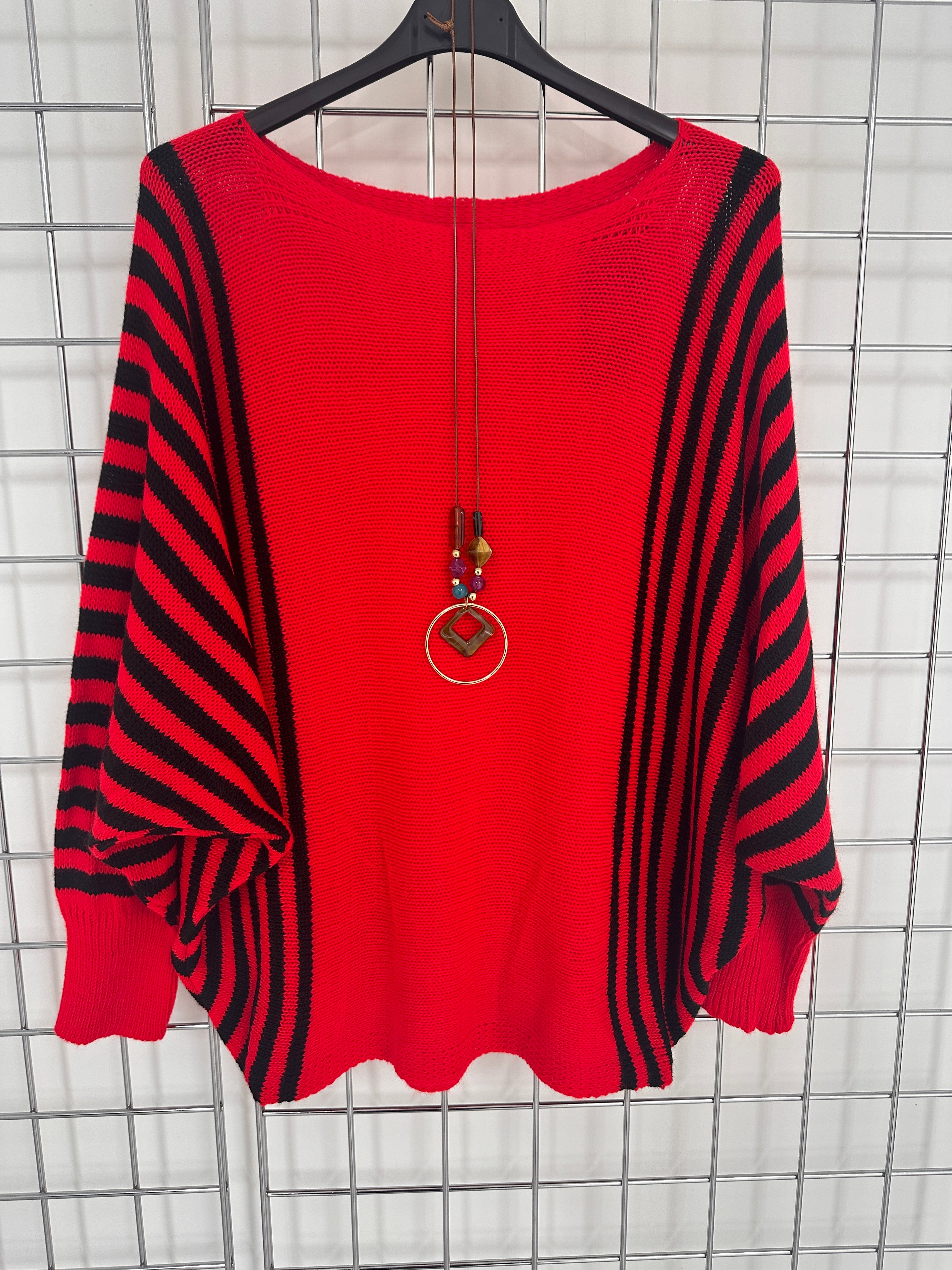 Stripe Batwing Jumper