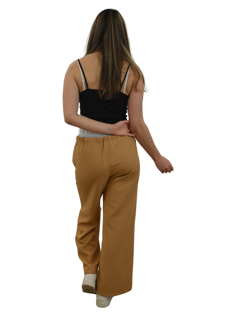 Elasticated Contrast Waist Wide Leg Trouser