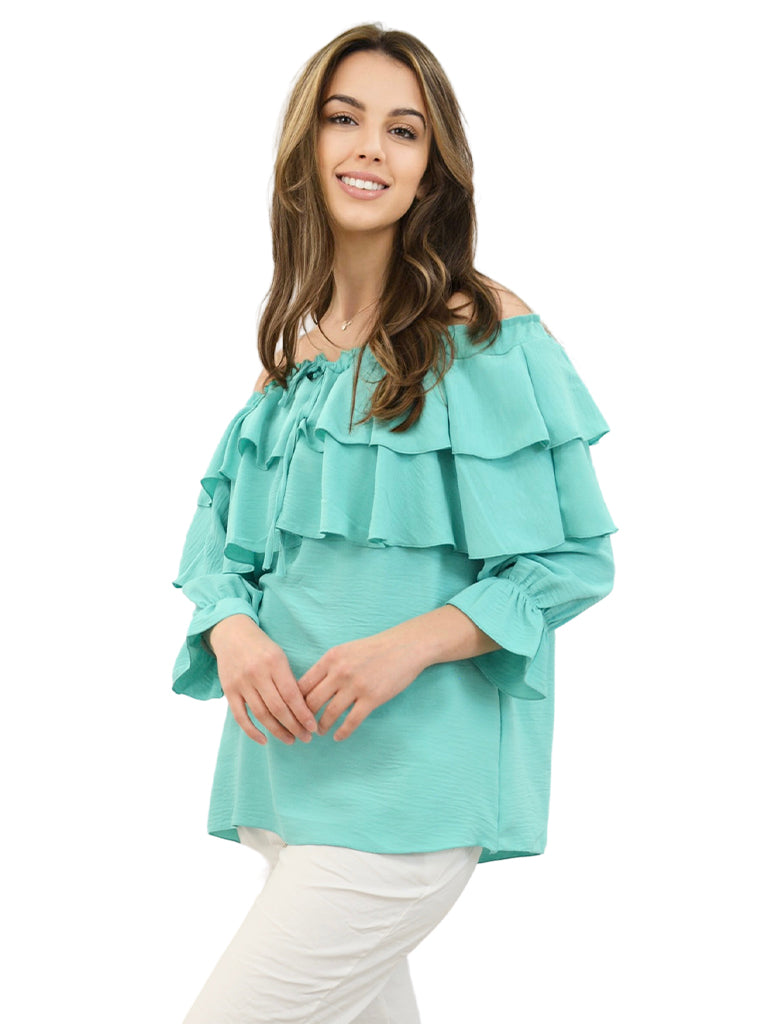 Off The Shoulder Layered Ruffle Top