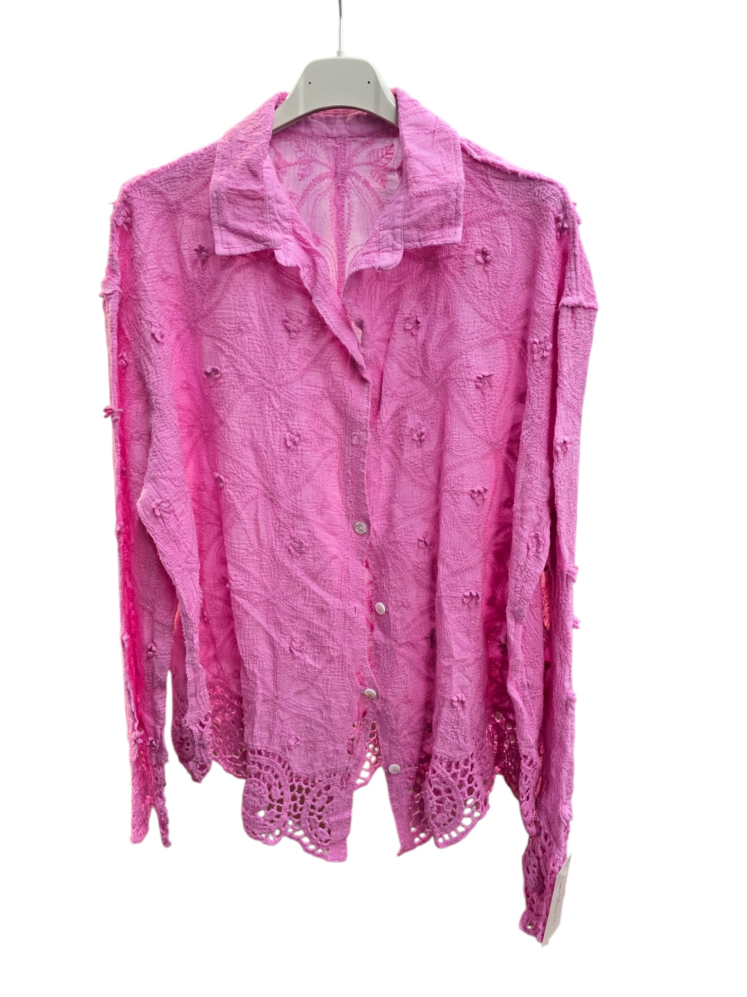 Lucia Crochet Hem Cotton Blouse