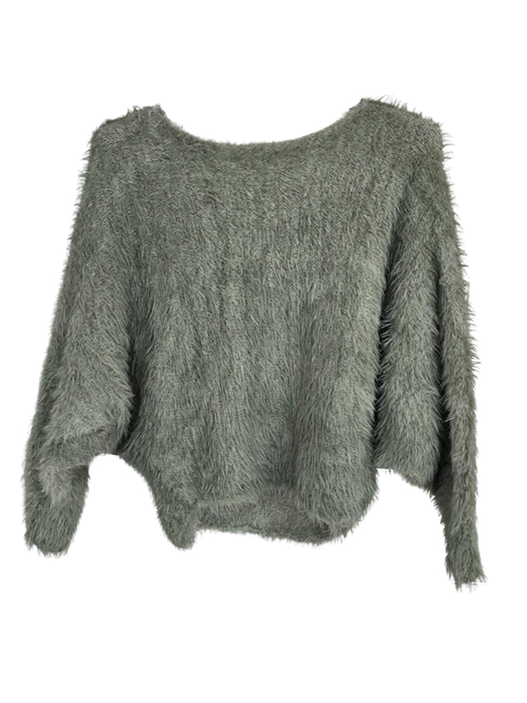 Women's wholesale Anna fluffy sweater with batwing design