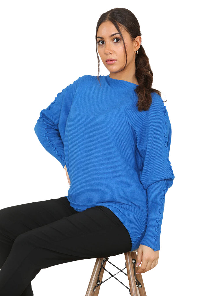 Ribbed Batwing Sweater