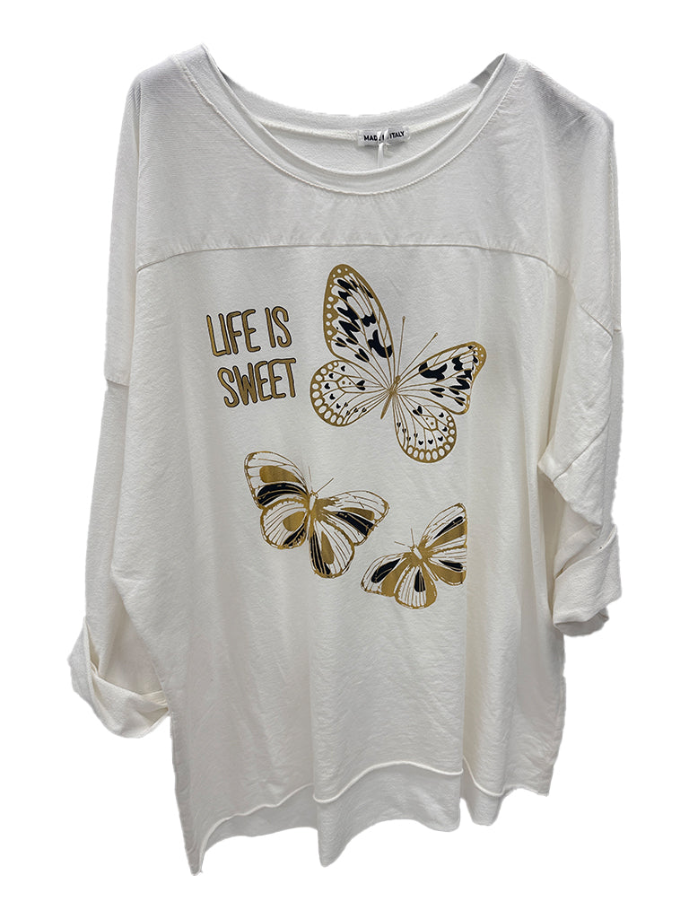 Butterfly Print Oversized Top