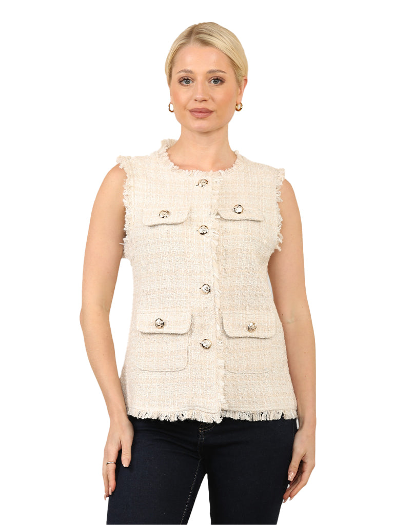 Textured Boucle Waistcoat