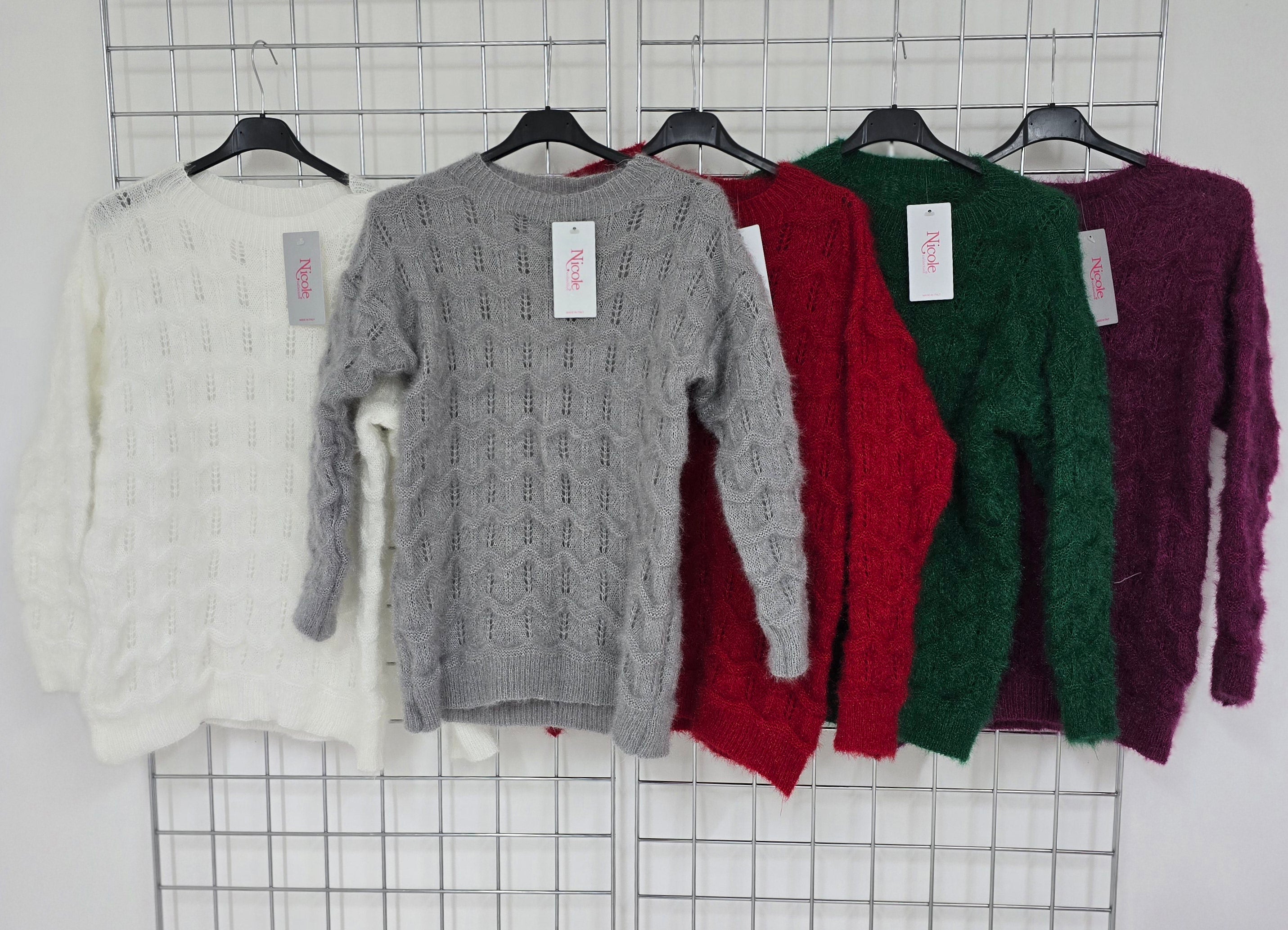 Debbie lightweight knit sweater with intricate weave.