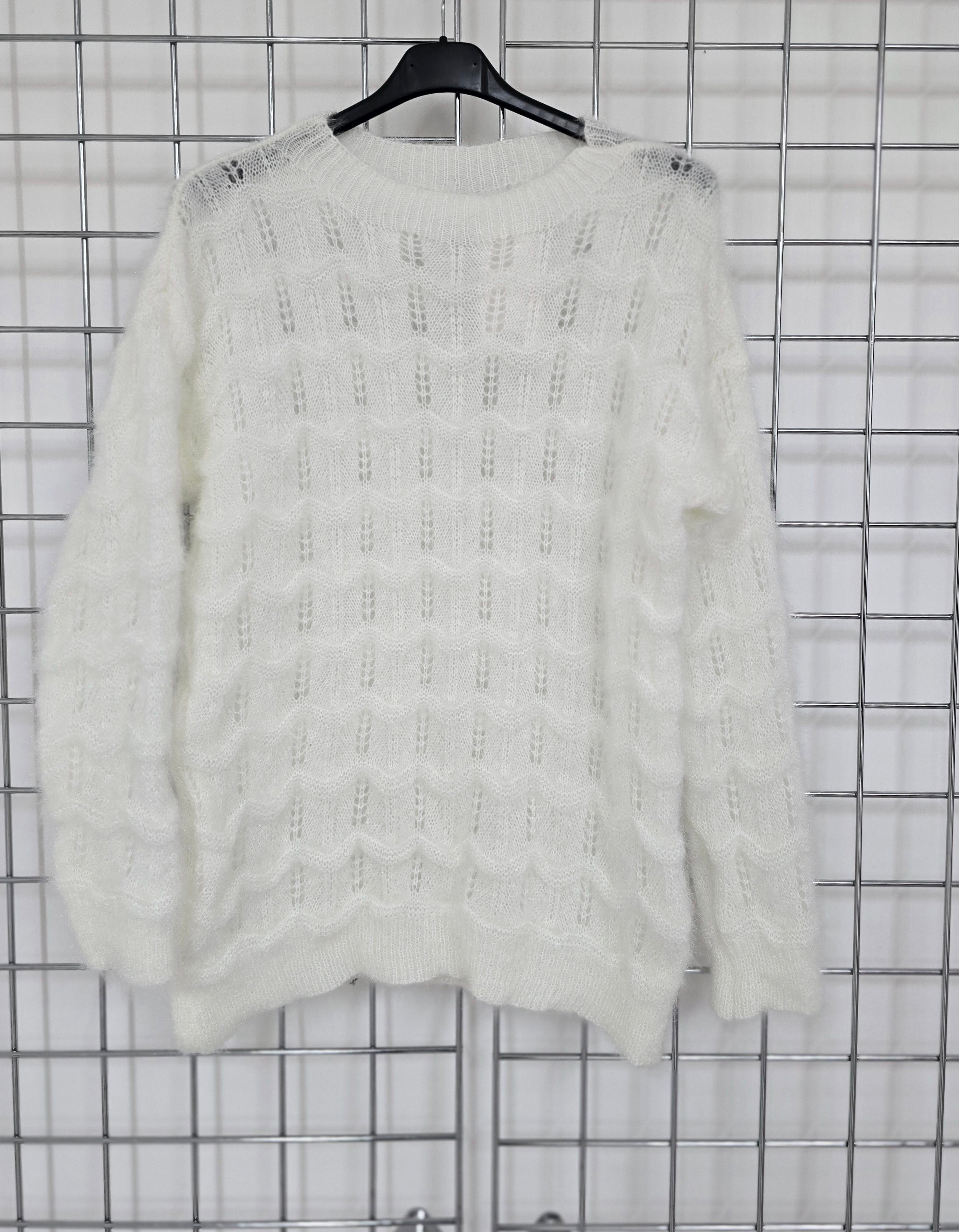 Debbie lightweight knit sweater with intricate weave.