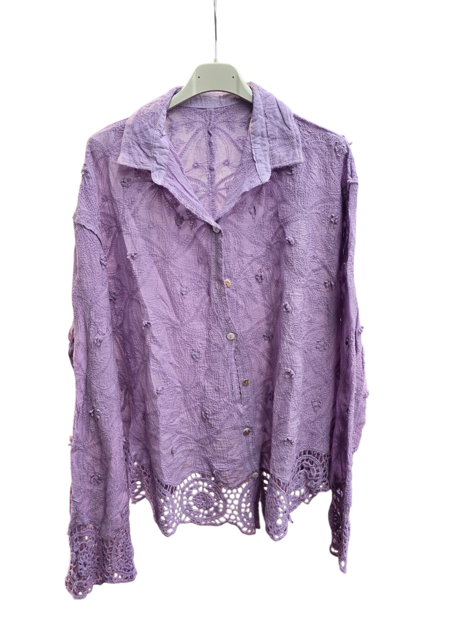 Lucia Crochet Hem Cotton Blouse