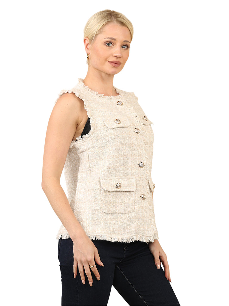 Textured Boucle Waistcoat