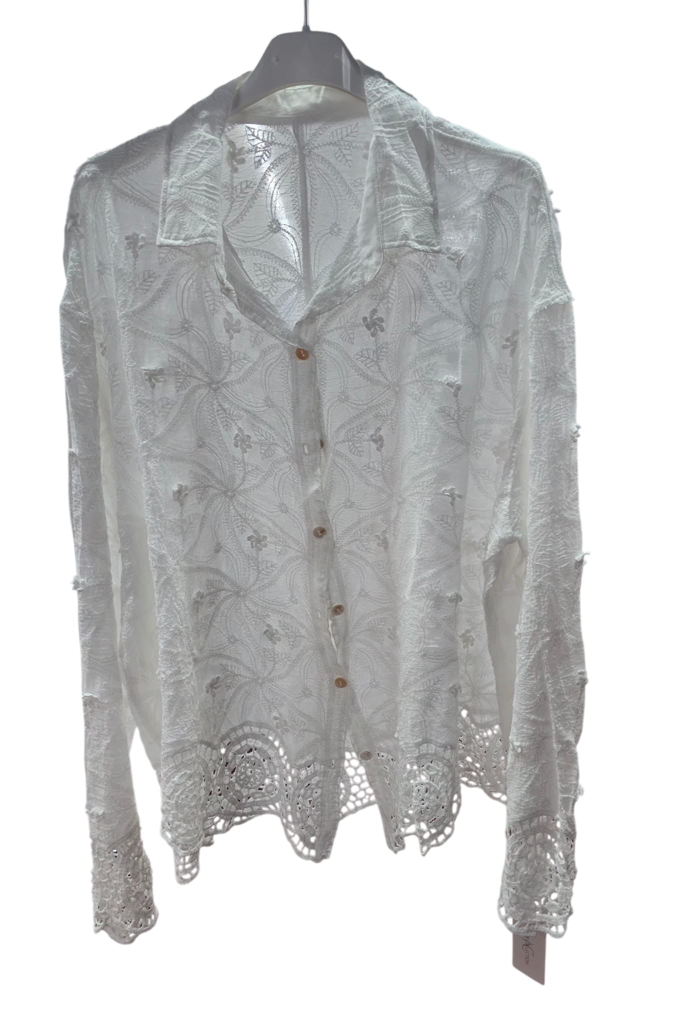 Lucia Crochet Hem Cotton Blouse