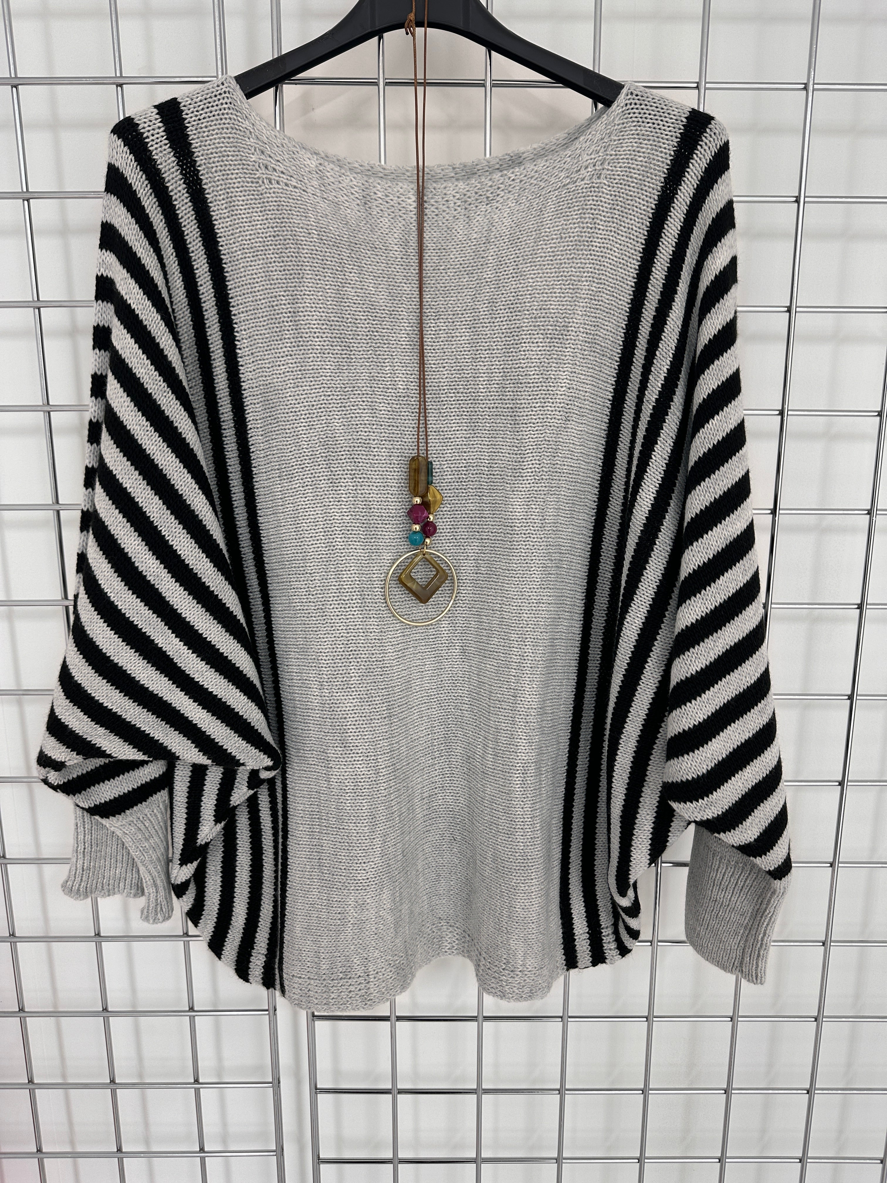 Stripe Batwing Jumper