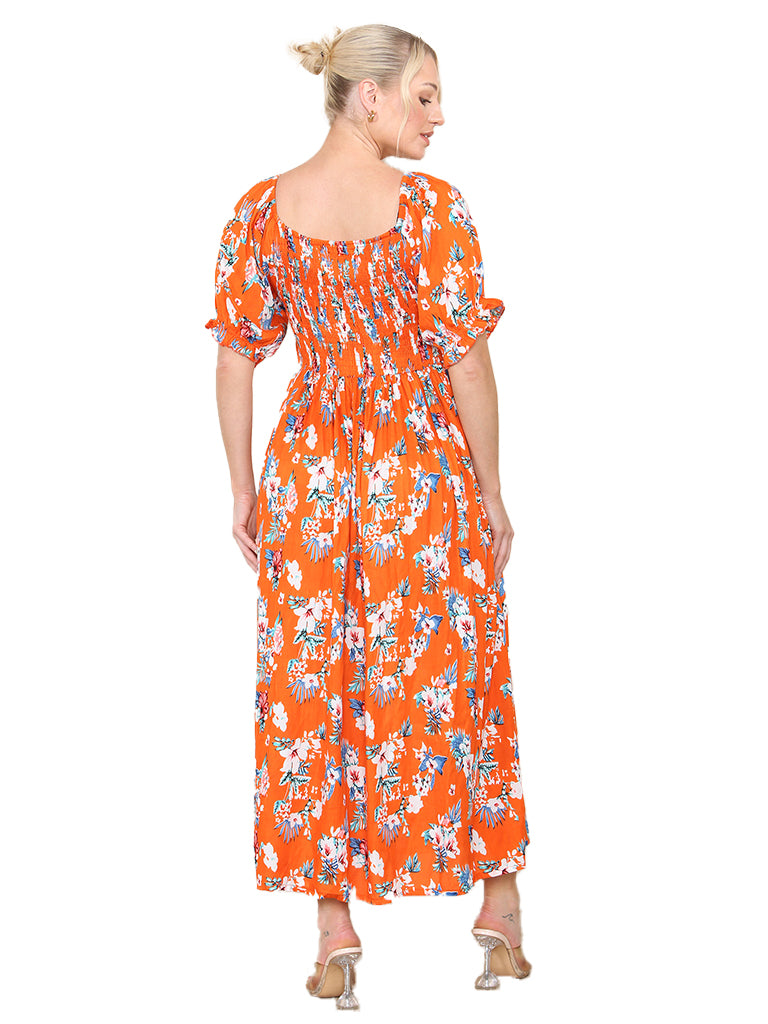 Floral Shirred Dress
