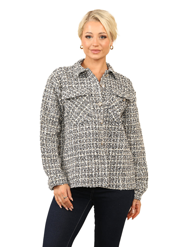 Textured Boucle Overshirt