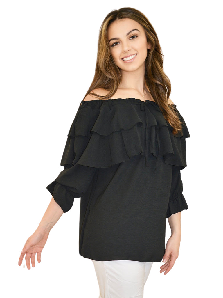 Off The Shoulder Layered Ruffle Top