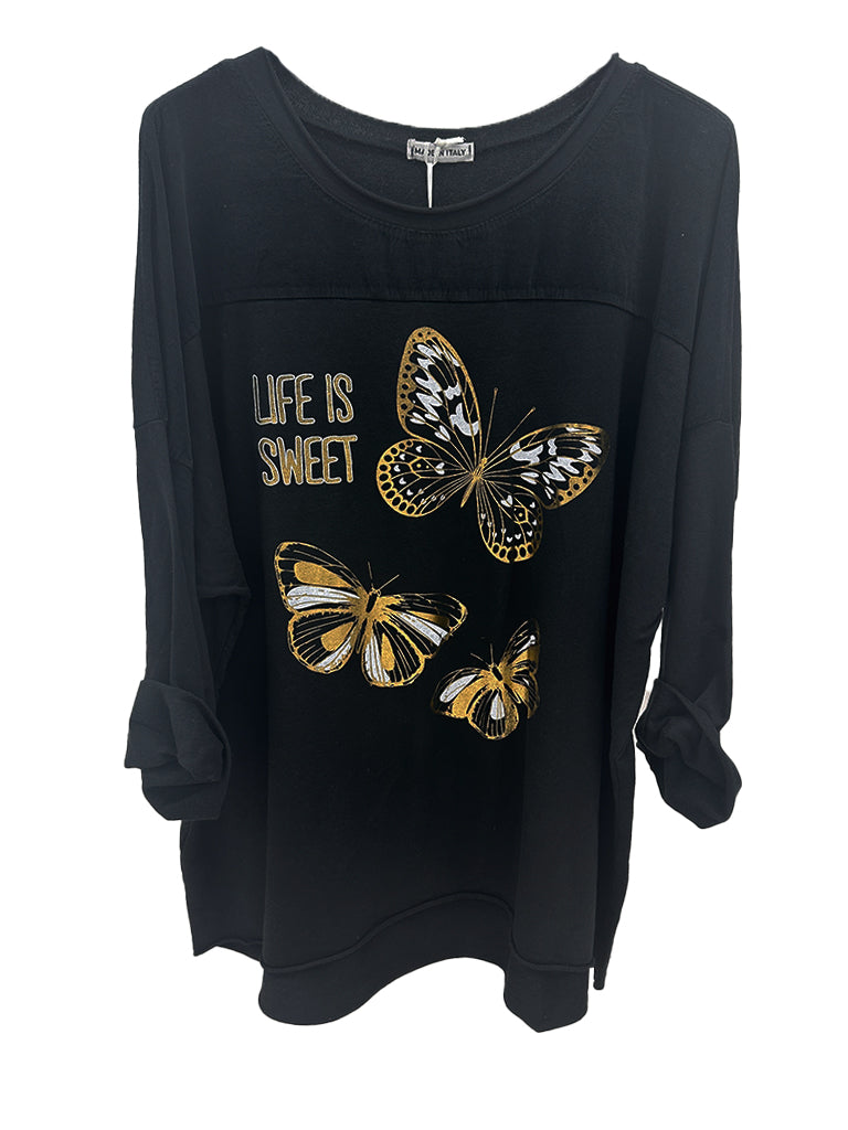 Butterfly Print Oversized Top