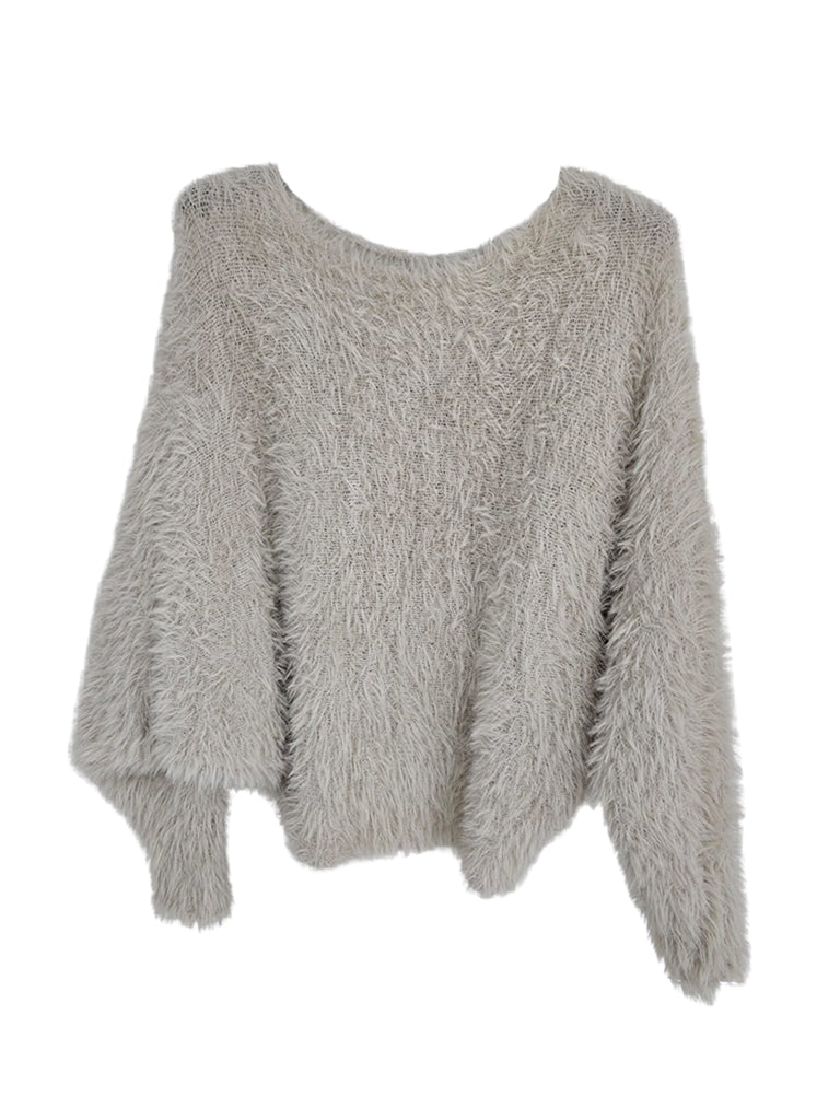 Women's wholesale Anna fluffy sweater with batwing design