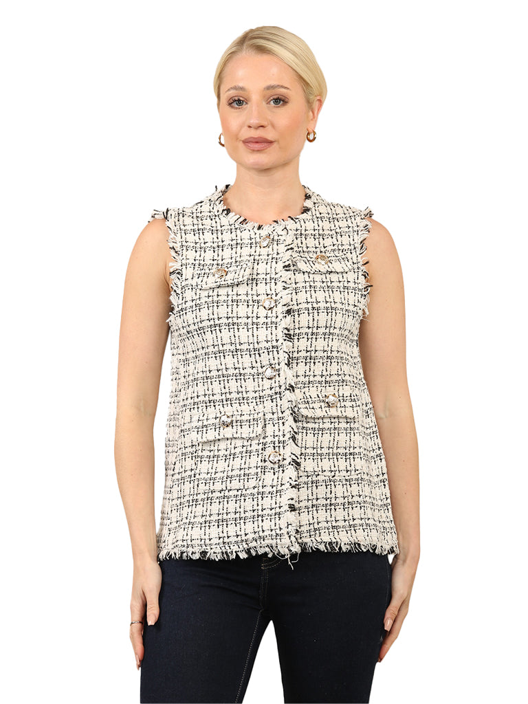 Textured Boucle Waistcoat