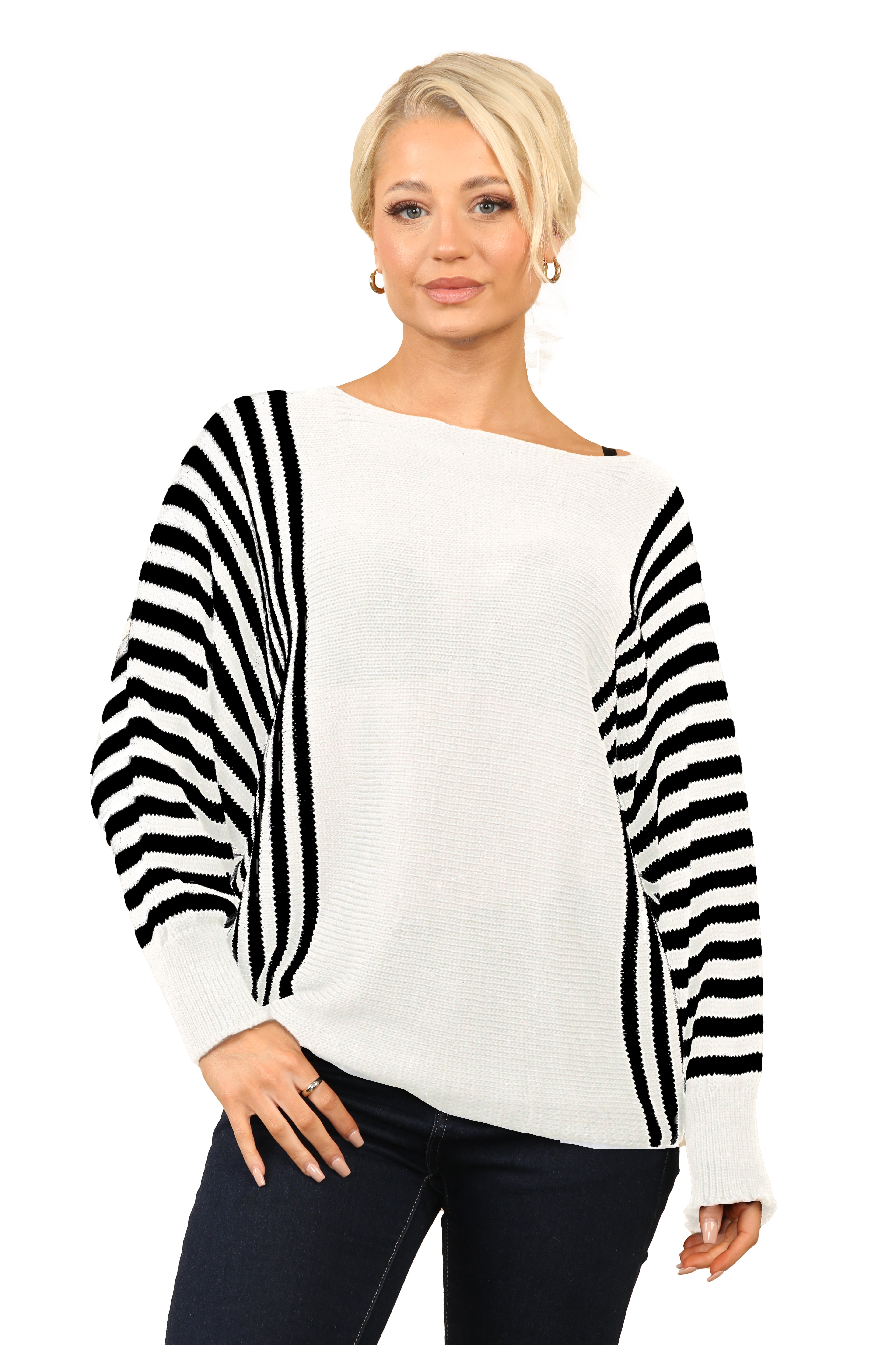 Stripe Batwing Jumper