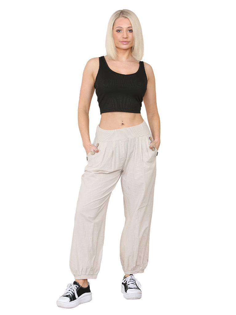 Linen Cuffed Jogger Trousers