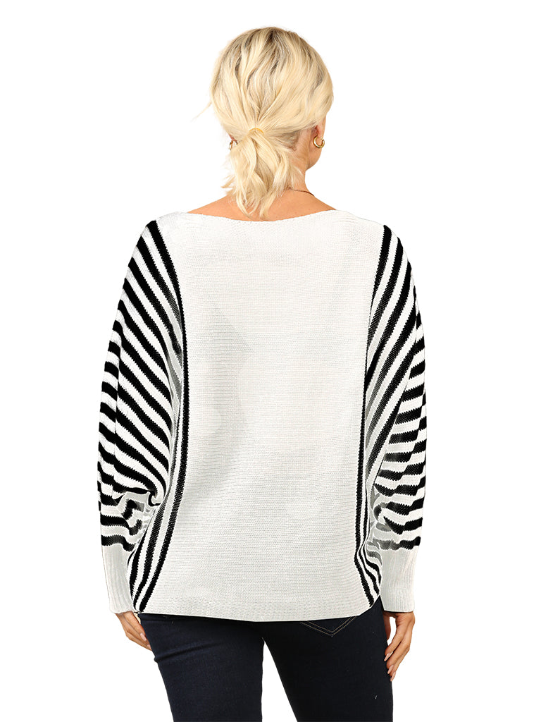 Stripe Batwing Jumper