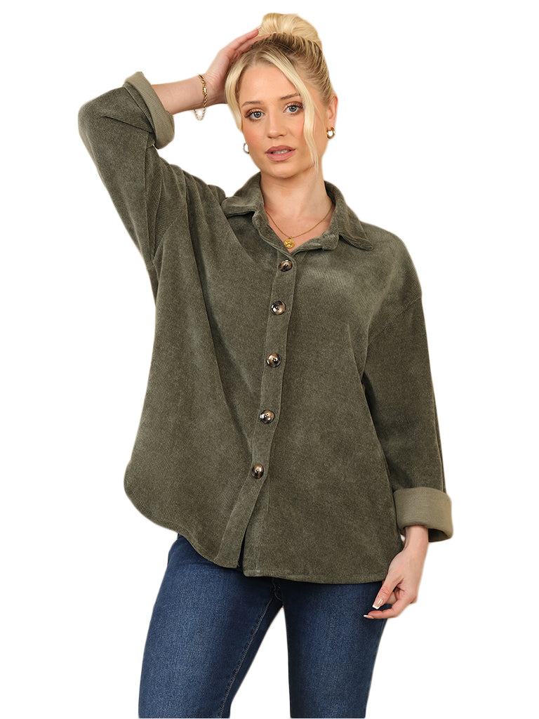 Women's wholesale Annie corduroy shirt with buttons