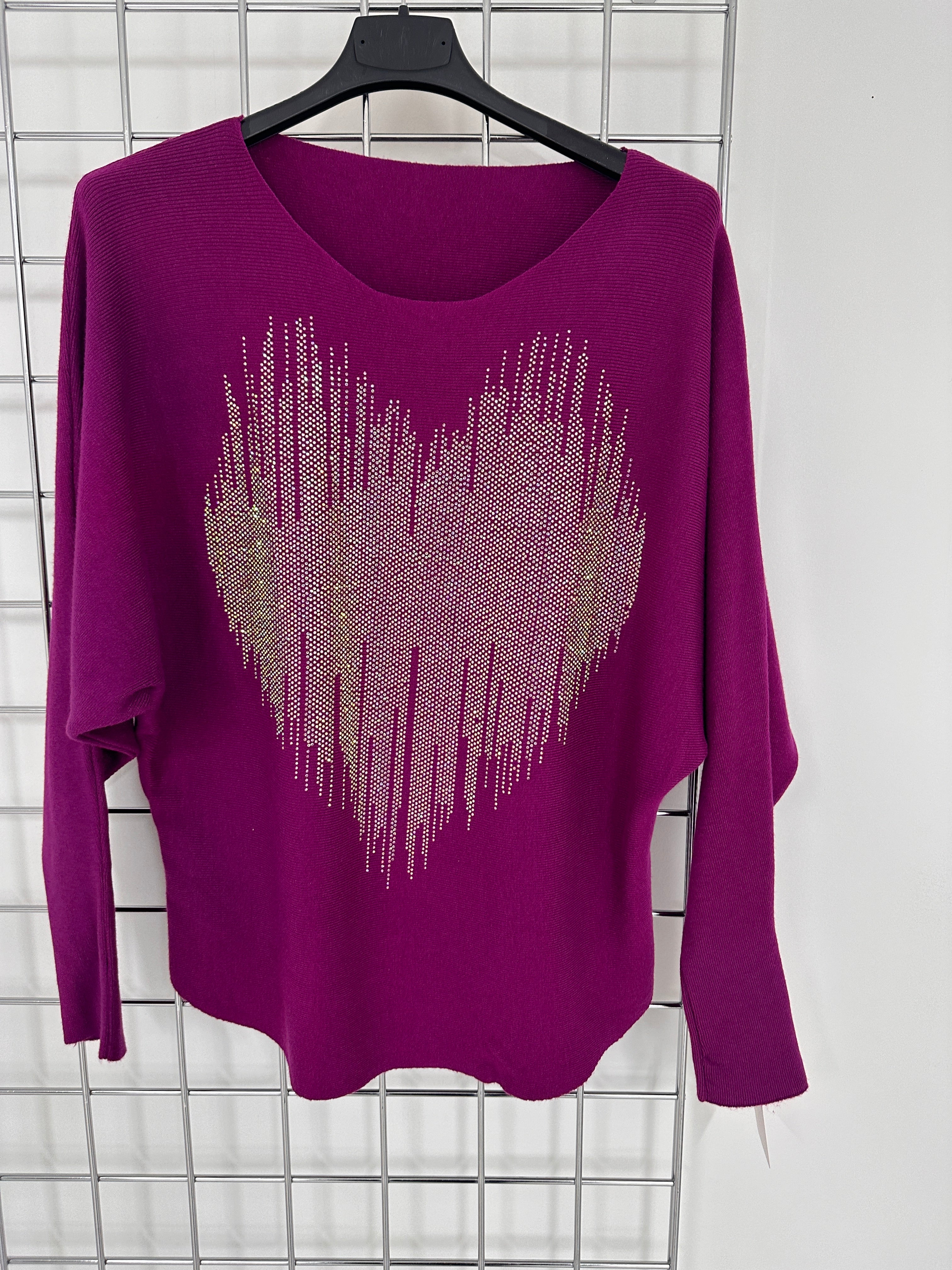 Hailey Crystal Heart Top