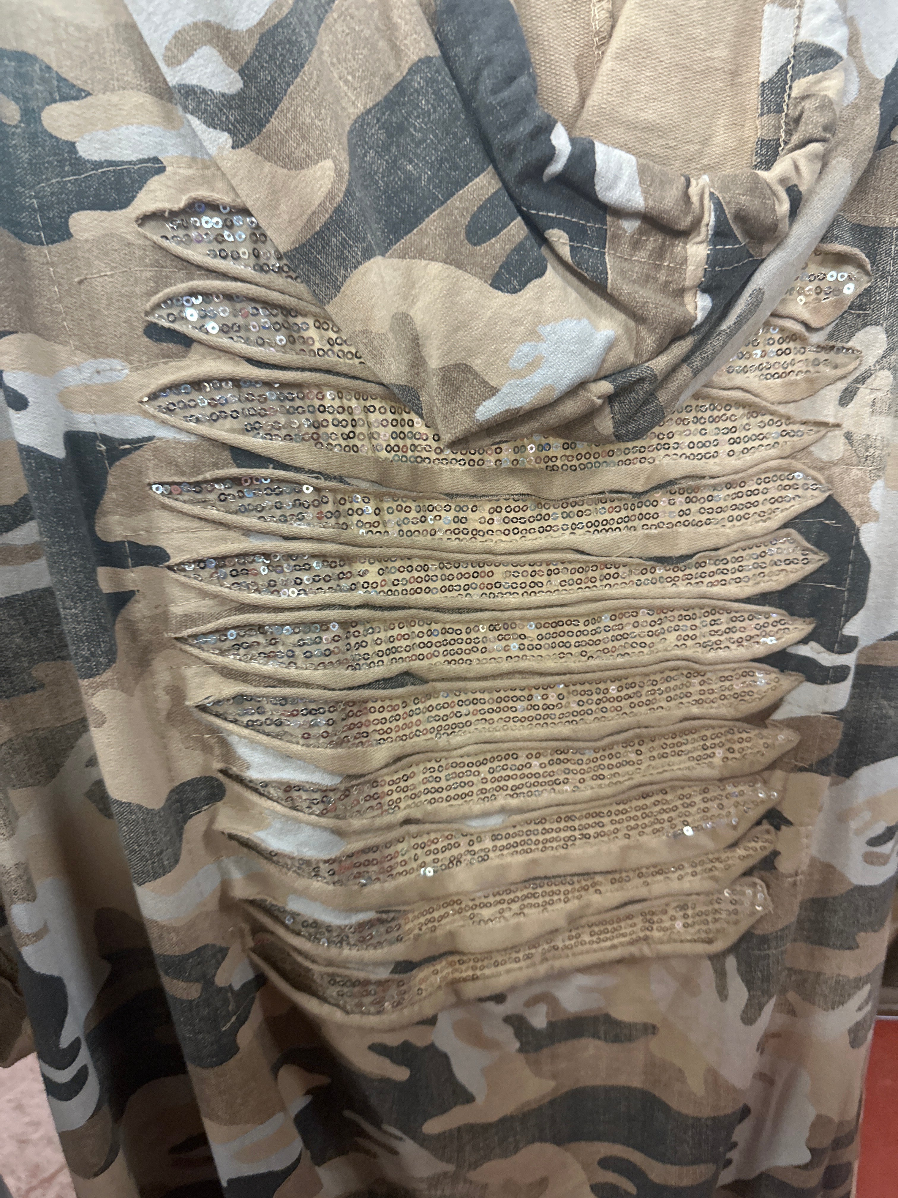 Sequin Back Camouflage Jacket