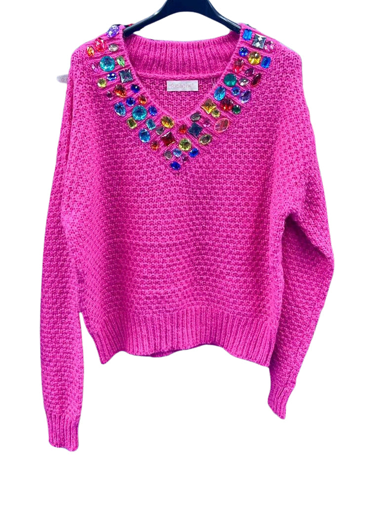 Crystal Gem Knit Sweater