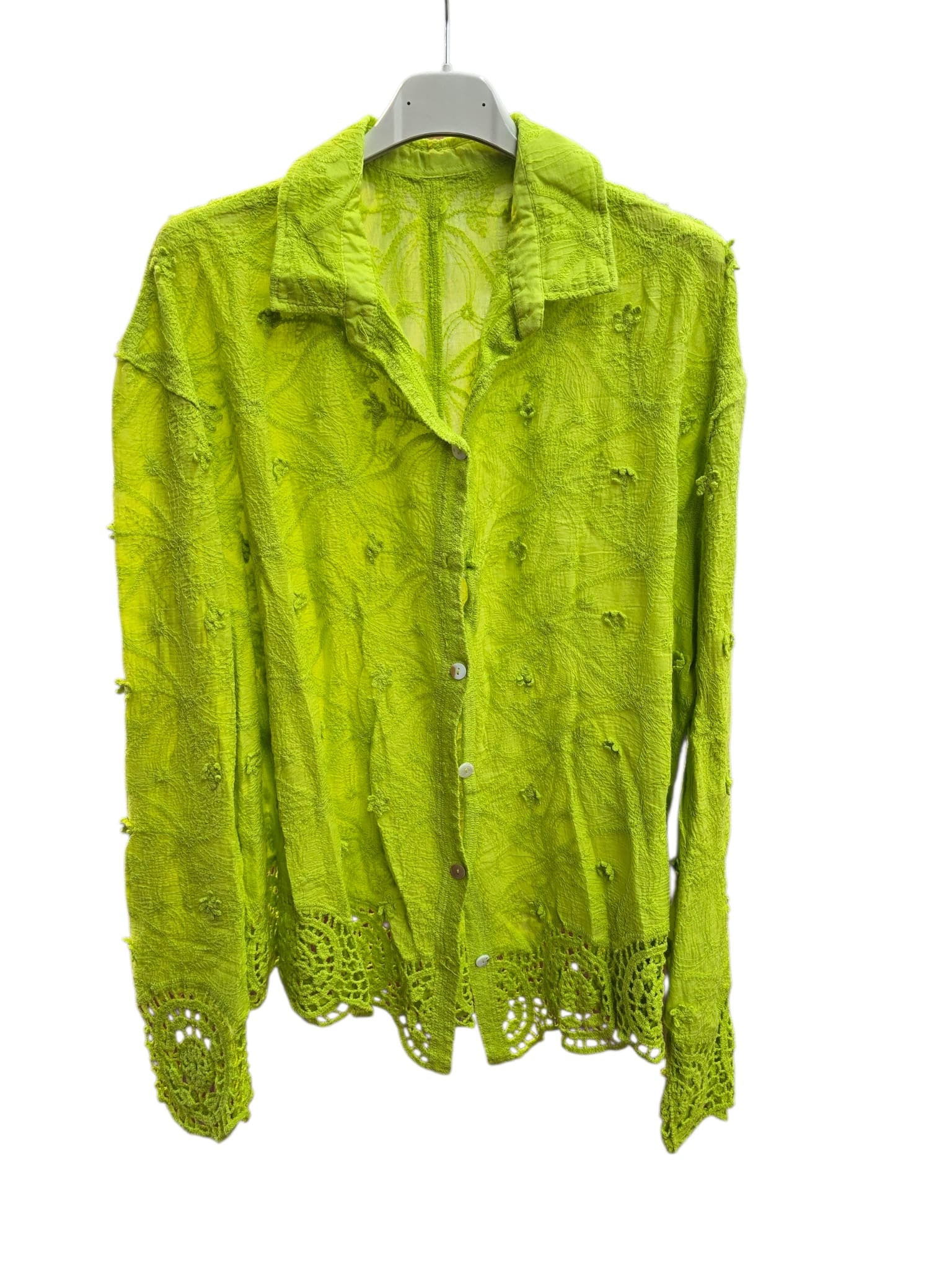 Lucia Crochet Hem Cotton Blouse