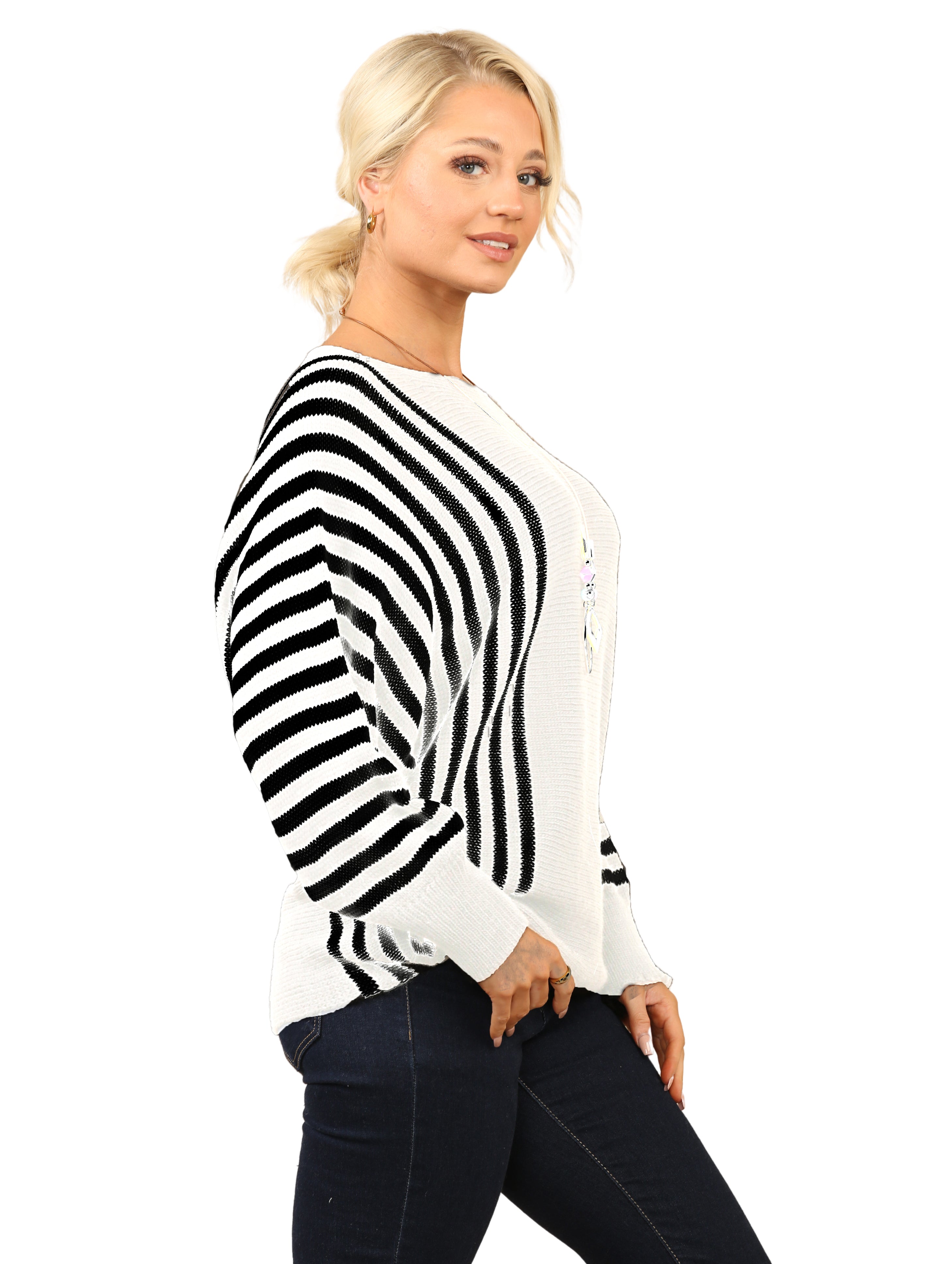 Stripe Batwing Jumper